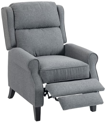 HOMCOM Relaxsessel 132° max mit Fußstütze 74x84x102 cm grau