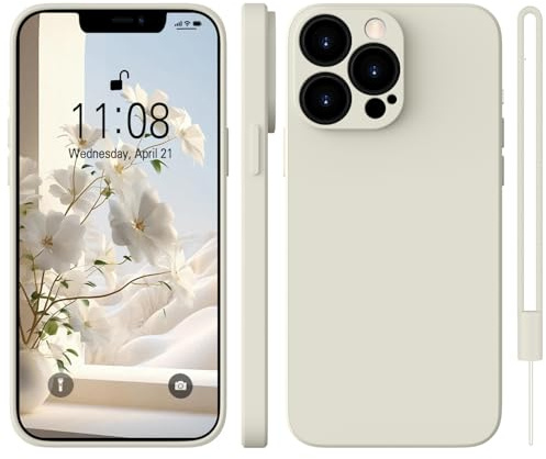 WXX für iPhone 13 Pro Hülle Silikon Case 6.1'' Retro Weiß | Handyhülle Dünn Slim mit Microfiber,Kratzfeste Rundumschutz Case Hülle für iPhone 13 Pro