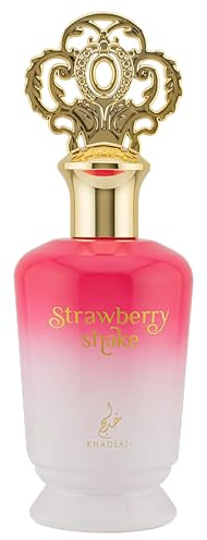 Khadlaj Strawberry Shake Eau de Parfum, 100 ml, Parfum Floral Fruité aux notes de fraise et de jasmin