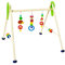 Hess Holzspielzeug 13379 - Spielgerät aus Holz, Serie Waldtiere, für Babys, handgefertigter Spielbogen mit farbenfrohen Figuren und Rasseln, ca. 62 x 55 x 50 cm