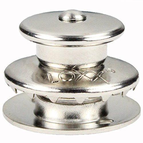 15 Stück LOXX® Oberteil Knopf Groß für Stoff bis 4 mm - Messing vernickelt Schnellverschluss