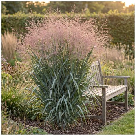 Stauden Gänge 3 x Panicum virgatum 'Dallas Blues' Blaue Rutenhirse | Blaues Ziergras für Sonne, Blüte Juli bis September, mehrjährig, 1 L Topf (11x11 cm)