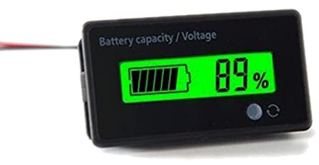 12V 24V 36V 48V Battery Meter, Battery Capacity Voltage Indicator, Lead-Acid & Lithium ion Battery Charge Discharge Monitor, for Motorcycle Car Truck Vehicle Marine Boat Golf Cart Club Car Forklift