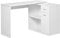 HOMCOM L-Shaped Desk, Corner Computer Desk, Adjustable Study Table with Storage Shelf, Drawer and Cabinet, Workstation for Home Office, White Wood Grain