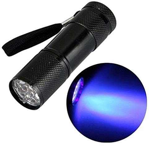 Mini Linterna UV 9LED Ultravioleta Linterna Led Ultra Violeta Invisible