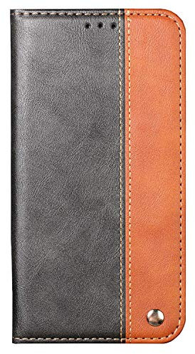 Ailisi Hülle für Galaxy A3 2017 Schutzhülle, Premium Luxus Klapphülle Slim Handyhülle mit Kartenfächern, Magnetisch Tasche Leder Flip Case für Samsung Galaxy A3 2017 Cover -Schwarz+Braun