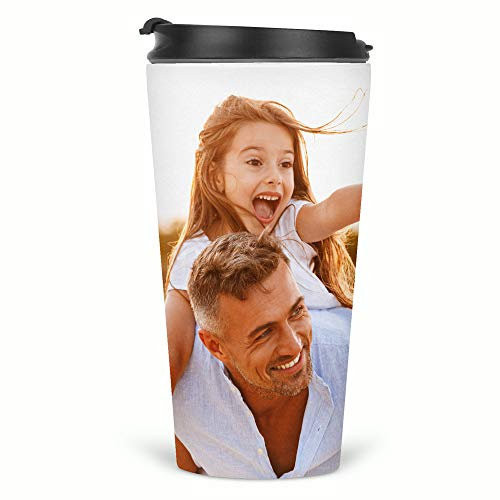 Tazza termica di viaggio dell'acciaio inossidabile del regalo su ordinazione personale della foto per il caffè/tè, tazza stampata permanente della boccetta