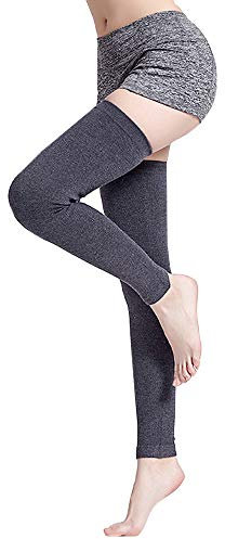 Milya Damen Lange Winter Kaschmir Beinwärmer Stulpen Overknee Gestrickte Strümpfe Legwarmers Beinstulpen Kniestrümpfe (Dunkelgrau)