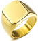 MeMeDIY Benutzerdefinierte Gravur Initialen Monogramm Siegelring für Männer Frauen Jungen Herren Ringe Edelstahl, Bundle mit Ringgrößeneinstellern (Goldfarbe, Größe 60 (19.1))