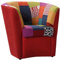 LIBEROSHOPPING.eu - LA TUA CASA IN UN CLIK Sessel Valentina mit Patchwork Stoffsitz (Bordeaux)