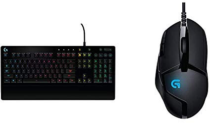 Logitech G213 Prodigy Gaming Keyboard, RGB Lightsync Backlit Keys, Spill-Resistant + Logitech G402 Hyperion Fury FPS Mouse Gaming