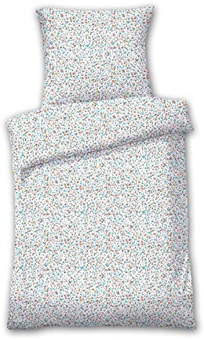 Dyckhoff Weichfrottier Bettwäsche Ambra Koralle-Silber 1 Bettbezug 155 x 200 cm + 1 Kissenbezug 80 x 80 cm
