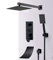 Huin Ensemble de robinet de douche à affichage numérique à LED noir mat de 16 pouces, cascade de pluie, système de douche de baignoire noire à LED, mitigeur de bain