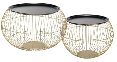 Set aus 2 Tischen Alya - golden und schwarz - Metall - Gold - Atmosphera créateur d'intérieur
