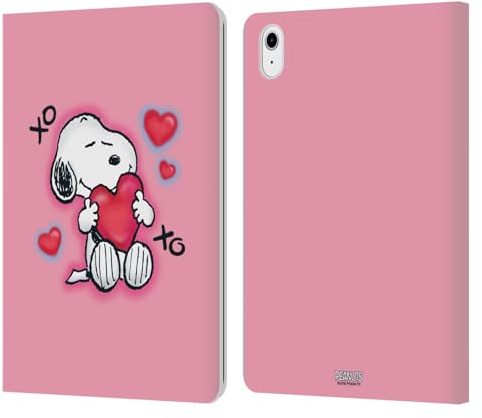 Head Case Designs Offizielle Peanuts XOXO Snoopy Plankenweg-Spritzpistole Leder-Wallet-Hülle Kompatibel mit Apple iPad Air 11 2020/2022/2024/2025