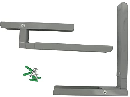 Paxanpax PSA525 Universal Silver Finished Microwave Extendable Arm Brackets & Fixings Wall-Mounting Kit