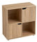 LOLAhome Estantería de Madera, Librería, Estantería Cubo con Puertas y Compartimentos Abiertos, Mueble almacenaje, en Color Natural de 60x29x60 cm para para Estudio,Dormitorio, Salón y Oficina