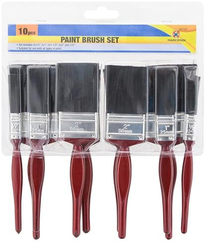 10Pcs Professional Paint Brush Set - Painting Brushes | Tools Handle, Set Of 10 | Decorating Paint Brushes | For Walls And Ceilings, Ideal For Home & Workshop Use - DIY