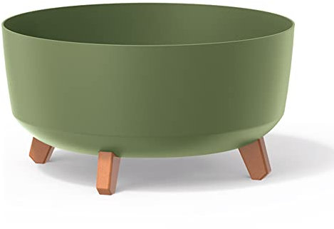 Macetero color verde tierra,sin depósito , colección GRACIA de 38 x 38 x 19,5 cm, capacidad de 14,3 L.