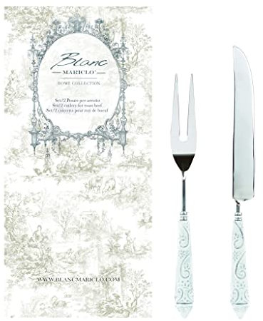 Blanc Mariclò Collezione La Posateria Blanc A31447 Set/2 posate per arrosto Colore di Manico Avorio argentato