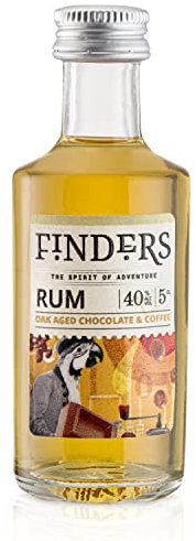 Finders Chocolate & Coffee Rum, 40% ABV, Made with Real Chocolate & Coffee, Spiced with Muscovado, Nutmeg & Orange, 5 cl Mini Bottle