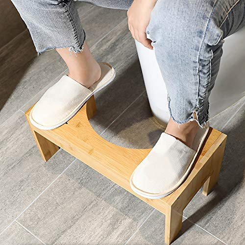 WSIKGHU Toiletten Hock Stoolie Toilet Kackhocker für Erwachsene Toiletten Hocker Zusammenklappen Toilettenhocker aus Bambus und Holz Toilettenhocker 45 x 25 x 22,5 cm