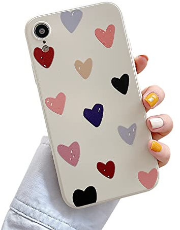 ZTUOK Kompatibel mit iPhone XR Hülle für Frauen und Mädchen, süßes Herzmuster, dünn, weich, TPU, stoßfest, Silikon-Schutzhülle für iPhone XR 6.1" - Herzen