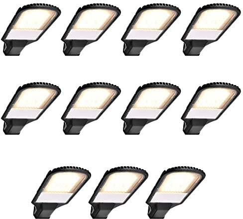 Maxkomfort LED Straßenlampe Straßenleuchte 10er Pack Straßenlaterne Straßenbeleuchtung Parkplatzbeleuchtung Hochleuchte 100W 4000K neutralweiß IP65 9000lm