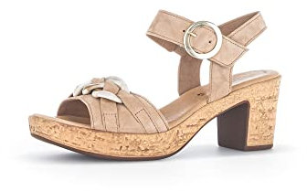 Gabor Damen Riemchensandalen, Frauen Sandalen,Best Fitting,Freizeitschuhe,offene Schuhe,Strandschuhe,Absatz,Caramel(marmoriert),37.5 EU / 4.5 UK