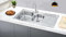 Omeere, fregadero de cocina grande, acero inoxidable 304, 0,8 mm, fregadero, fregadero, fregadero empotrable, cuadrado 2 senos 100x50cm (estante del fregadero a la derecha)