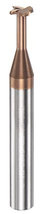 sourcing map T Schlitz Schaftfräser Fräser 6mm Schnitt 1mm Tiefe 6mm Schaft Solid Hartmetall Titan Beschichtet 4 Flöten für Edelstahl Legierung