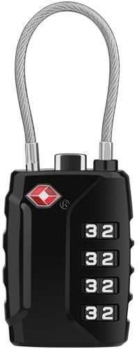 Lucchetto Valigia, [Ultima Versione] Diyife Lucchetto TSA,Lucchetto Valigia Aereo,Lucchetto Zaino 4 Cifre,Lucchetto Valigia USA per Viaggio Custodia, Valigie, Armadietto (Nero)
