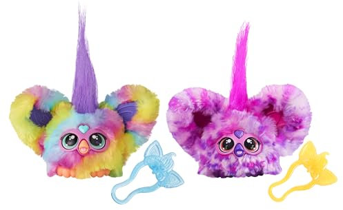 Furby Furblets Lot de 2 Mini Amis Ray-Vee et Hip-Bop, Plus de 45 Sons chacun, Phrases Musicales et furbish, Jouets en Peluche électroniques, Arc-en-Ciel et Rose/Violet, à partir de 6 Ans (exclusivité