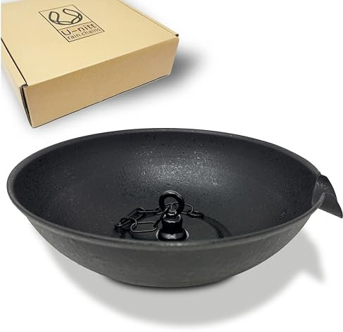 12 Spill Bowl Catch Basin for Rain Chain Anchoring & Stake | Rainwater Collection for Roof Gutter Downspout | Good For Water Fountain & Birdbath | Black | Works with Rainchain | Handles Heavy Rain