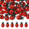 UR URLIFEHALL Lot de 30 perles rouges en forme de coccinelle en verre soufflé pour loisirs créatifs, boucles d'oreilles, fabrication de bijoux