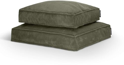 softwalls Hundekissen Cord - Orthopädisches Hundebett XXL - Hundematte kleine Hunde - Hundematratze Waschbar - Hundekorb | Olive-Grün (M)