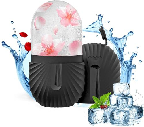 Joyeee Ice Roller Gesicht, Eisroller Gesicht für Gesicht und Augen, Eis Gesichtsroller Silikon Wiederverwendbares, Ice Face Roller für Pore Verkleinern, Falten Aufhellen, Erhellen Haut, Schwarz