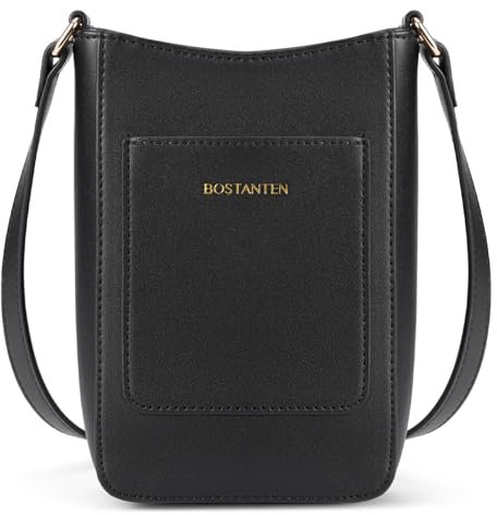 BOSTANTEN Handytasche zum Umhängen Leder, Crossbody bag Handy umhängetasche Damen, Handytasche mit Geldbörse zum Umhängen, Handtasche Damen klein