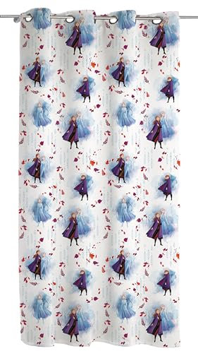 Frozen Vorhang mit Ringen, Vorhang für Kinderzimmer, Vorhang für Innenräume, 140 x 290 cm, Disney, offizielles Produkt, Einzelpaneel