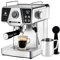 GIANNA Macchina da caffè espresso a 20 bar, macchina da caffè compatta con montalatte a vapore, macchina da caffè in acciaio inox con serbatoio d'acqua rimovibile da 67 once per cappuccino, caffè con