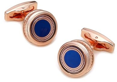 AMDXD Manschettenknöpfe Hemd, Rund Manschettenknöpfe Herren Hochzeit, Rose Gold Manschettenknöpfe Hochzeitsgeschenke