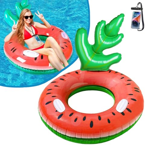 Aufblasbarer Pool Float Erwachsene Wassermelone Schwimmring Riesige Lounge Schwimmschlauch mit Griffen Sommer Strand Outdoor Party Dekorationen für Kinder Erwachsene