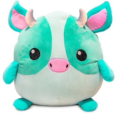 SquishPets - Kuscheltier Big Milky , Plüschkuh Plüschtier 30 cm zum Kuscheln und Spielen