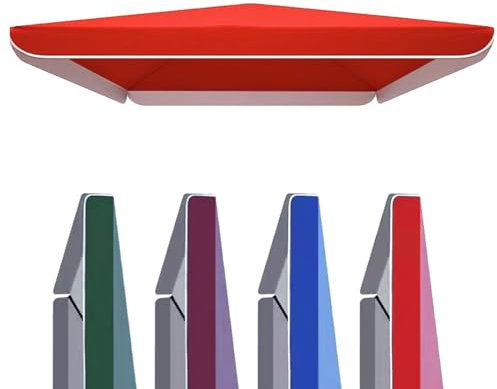 ZYXQQJ Rectangular Toldo De Parasol De Recambio 2x2m 2.2x2.8m 2.5x2.5m Tela Cuadrada para Sombrilla De Playa Patio Jardín, Fácil Instalación(Color:Red,Size:300x300cm/10x10ft)