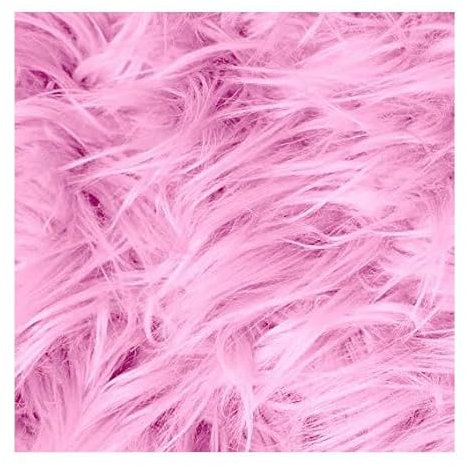 Wisafory Tissu en fausse fourrure carrée - 25 x 25 cm - Tissu en peluche carrée - Fausse fourrure - Pour bricolage - Housse de chaise - Costume - Sew - Décoration de Noël - Rose - 1 pièce
