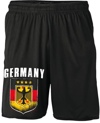 UGLYSHIRT Deutschland Shorts | Deutschland Fanartikel EM 2024 Germany Fußball Deutschland Kurze Hose Deutschland Hose WM Flagge | M5