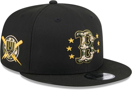 New Era Armed Forces Day 2024 9Fifty Black MLB Team Snapback Cap, Schwarz - Boston Red Sox, Einheitsgröße