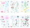 Litinliv Fenstersticker, Garten Blumen Fenster Aufkleber, Schmetterling Fensterbilder Selbstklebend, Fensteraufkleber Anti-Kollision Doppelseitig Glasaufkleber, Frühling Sommer Glas Deko
