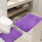 Bathroom Mat Set of 2 (50 x 80 cm + 50 x 40), Soft Microfiber Bath Rugs, Non-Slip Shaggy Bath Carpet, Machine Wash Dry Bath Mats for Bathroom Floor, Tub and Shower, Purple
