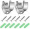 YCLFHOO 2 Pack Wardrobe Rail Brackets, 28 mm Flange Rod Holder, U Shaped Closet Pole Sockets with Screws, Heavy Duty End Supports,Curtain Pole Brackets